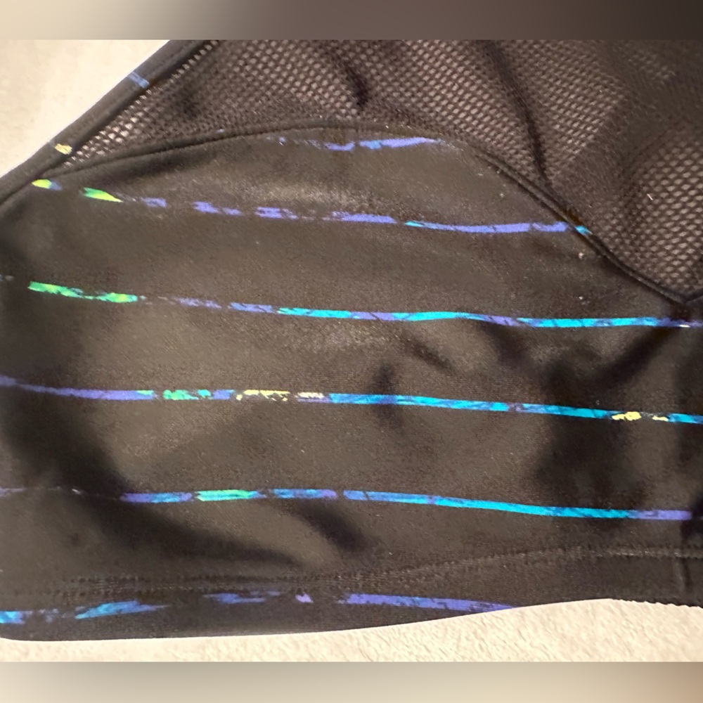 Athleta medium sports bra/bikini black swim top. adjustable straps. add padding - Picture 2 of 6
